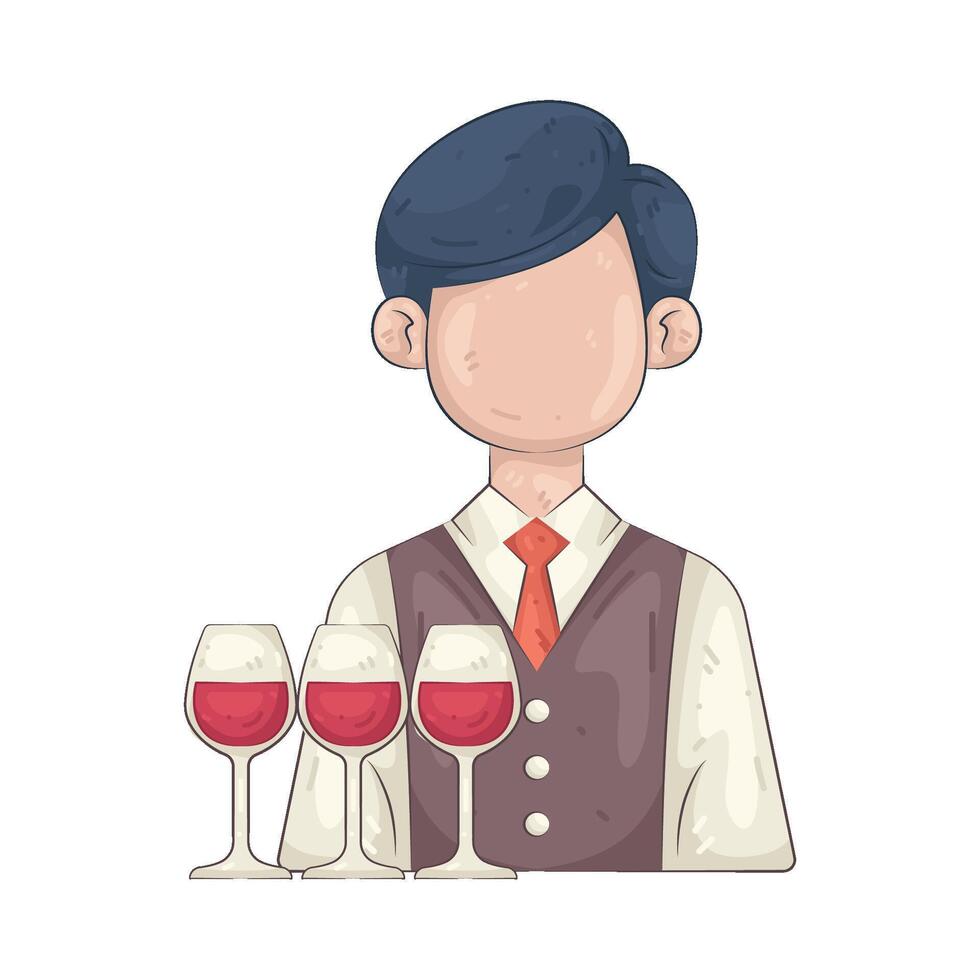 Illustration of Bartender vector