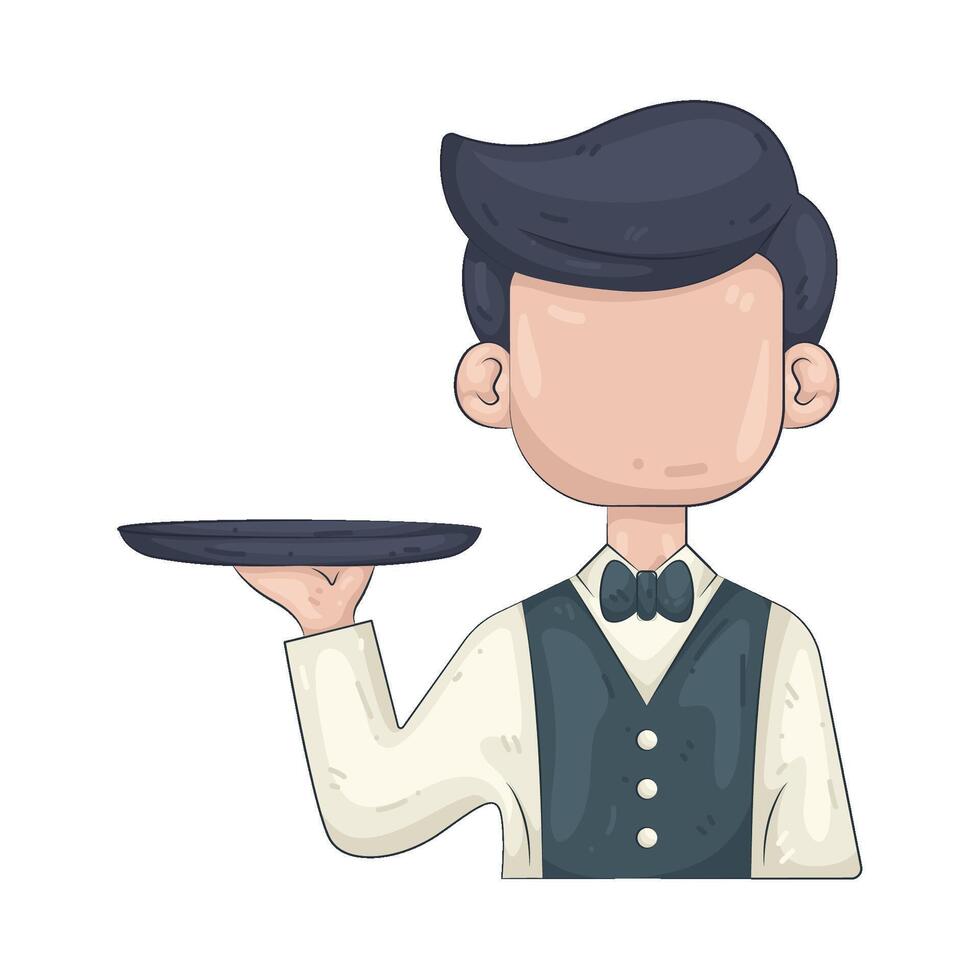 Illustration of Waiter vector