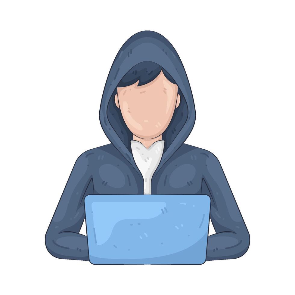 hacker wearing a hoodie vector
