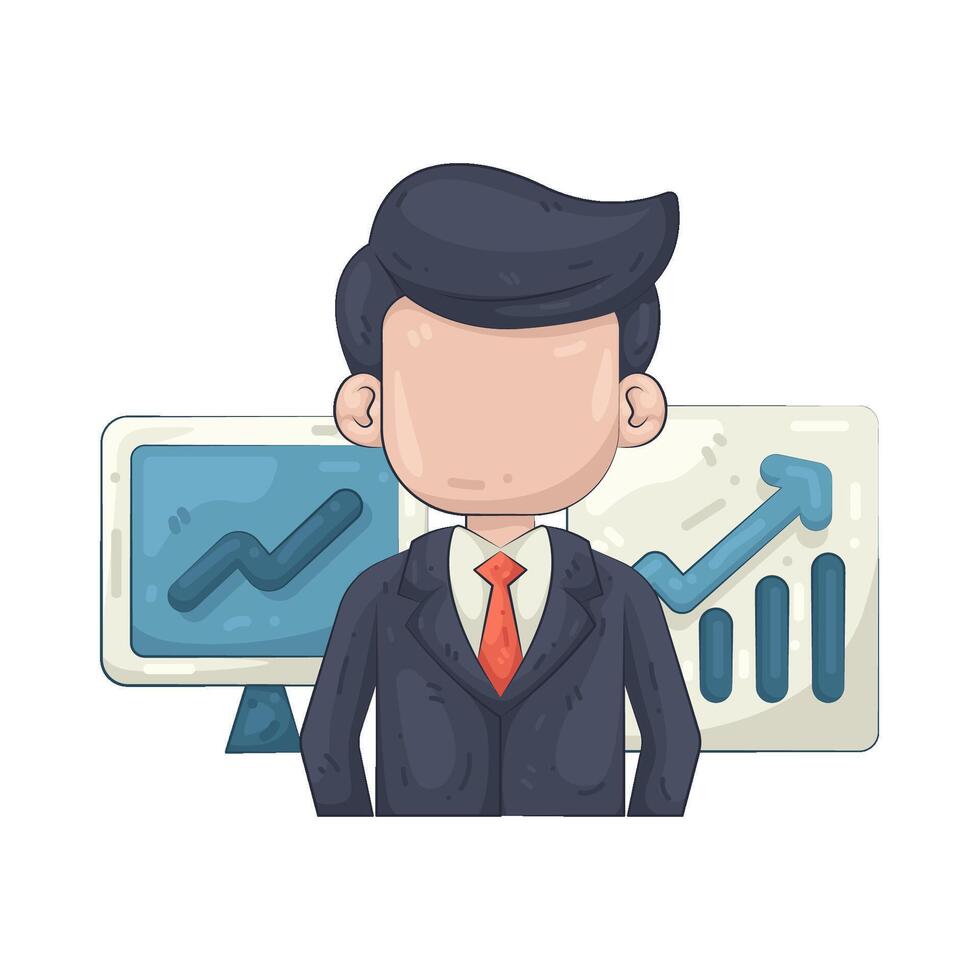 Businessman in red tie vector