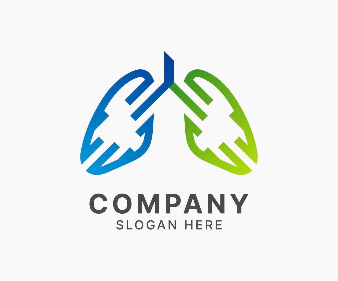 Abstract Lungs Logo icon symbol for Medical and Healthcare Businesses. vector