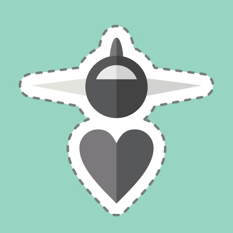 Sticker line cut Transport. related to World Peace symbol. design editable vector