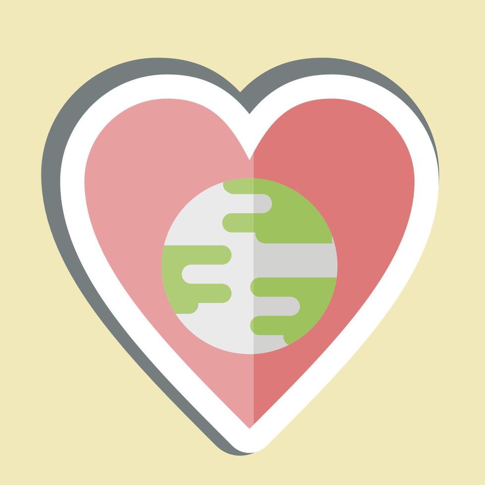 Sticker World Love. related to World Peace symbol. design editable vector