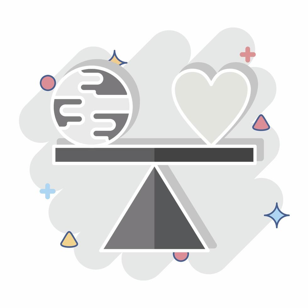 Icon Level. related to World Peace symbol. comic style. design editable vector