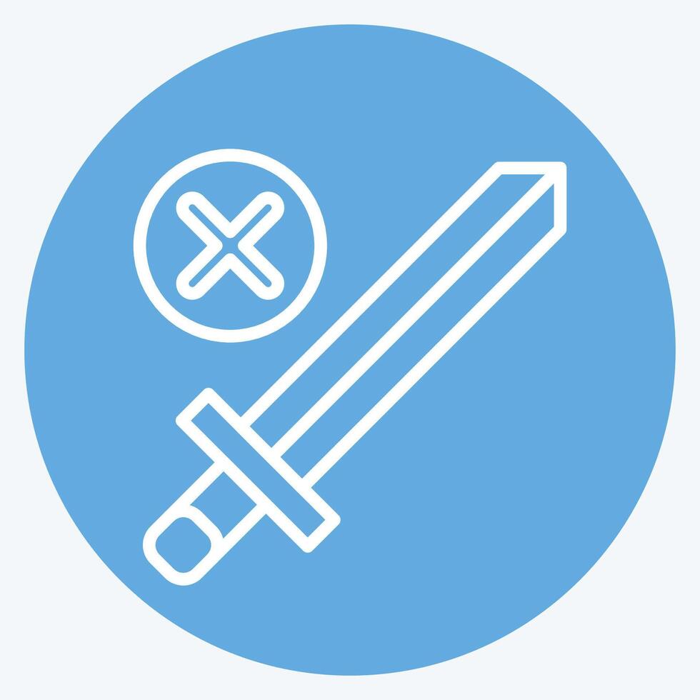 Icon No War. related to World Peace symbol. blue eyes style. design editable vector