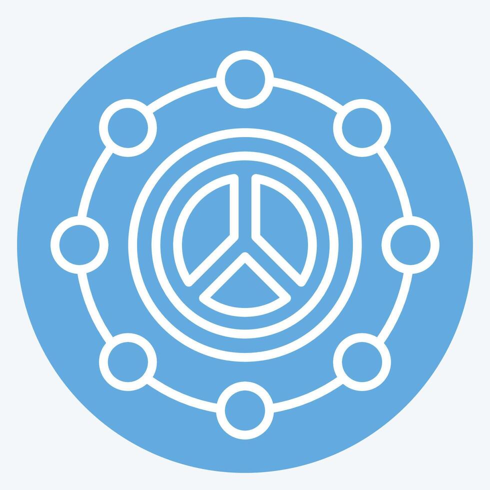 Icon Peace. related to World Peace symbol. blue eyes style. design editable vector