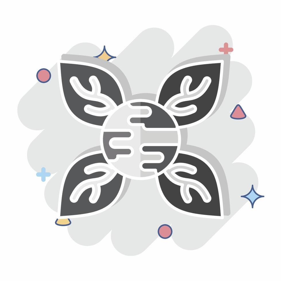Icon Peace Environment. related to World Peace symbol. comic style. editable vector