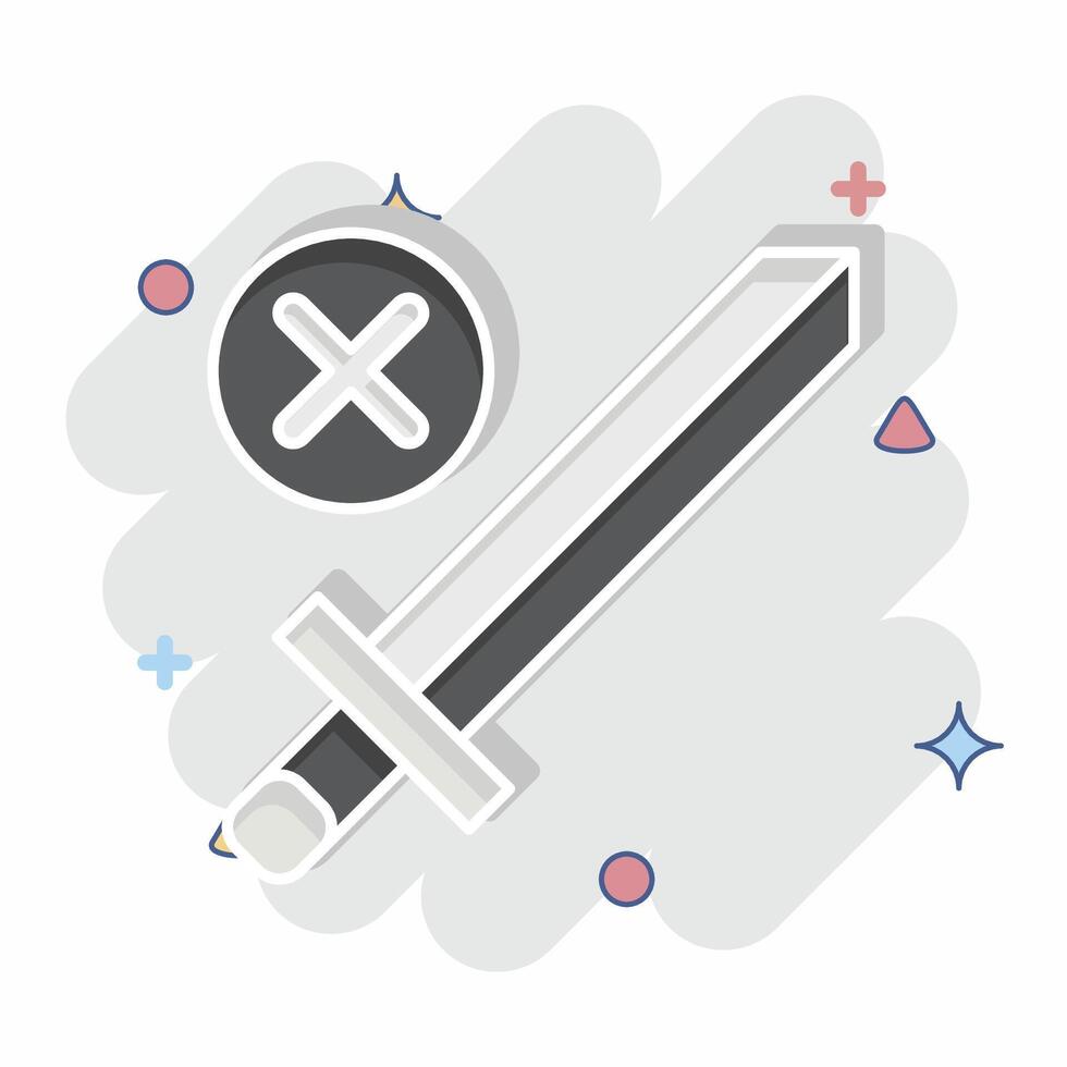 Icon No War. related to World Peace symbol. comic style. design editable vector