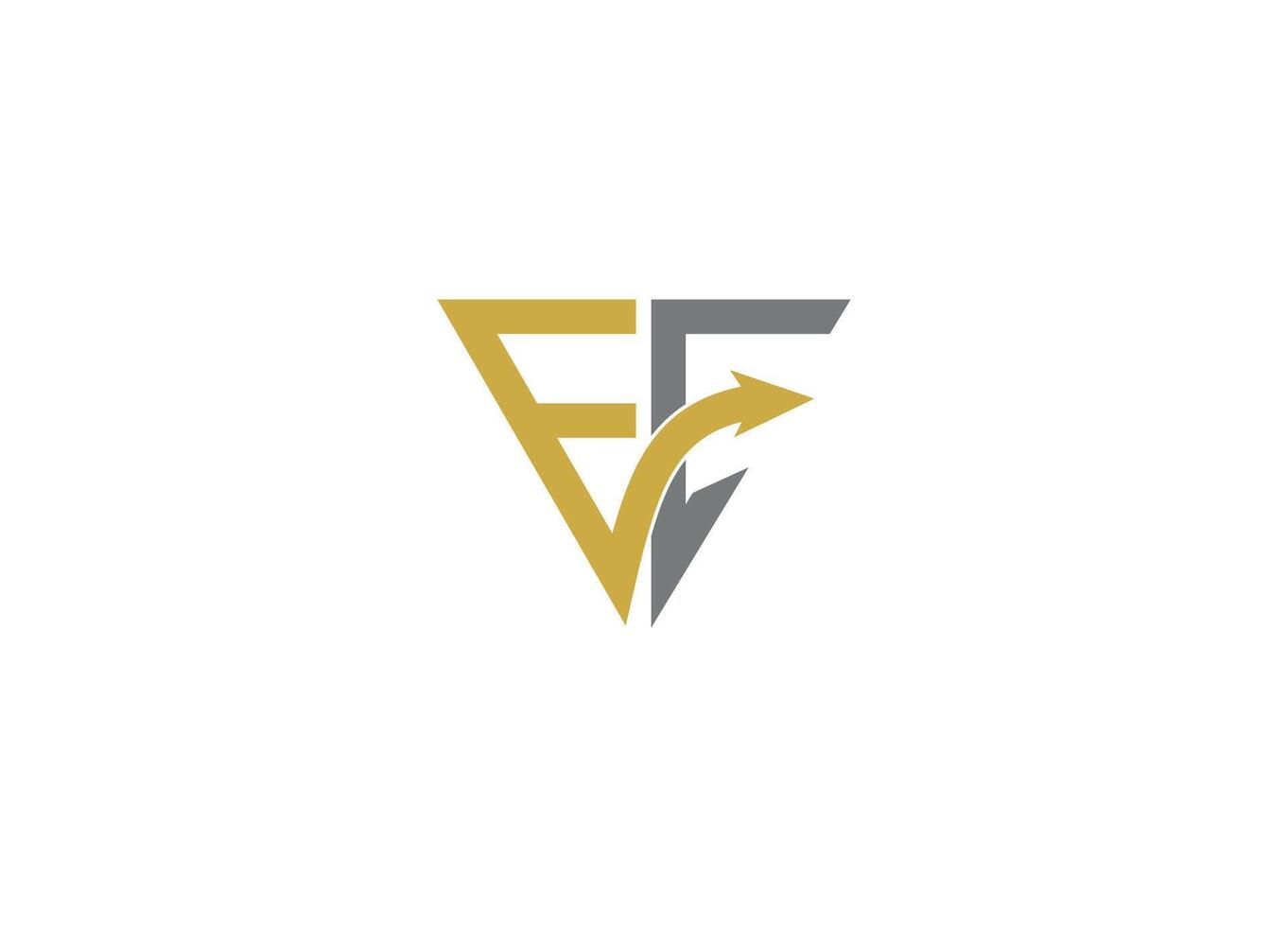 EF letter logo design with icon template vector