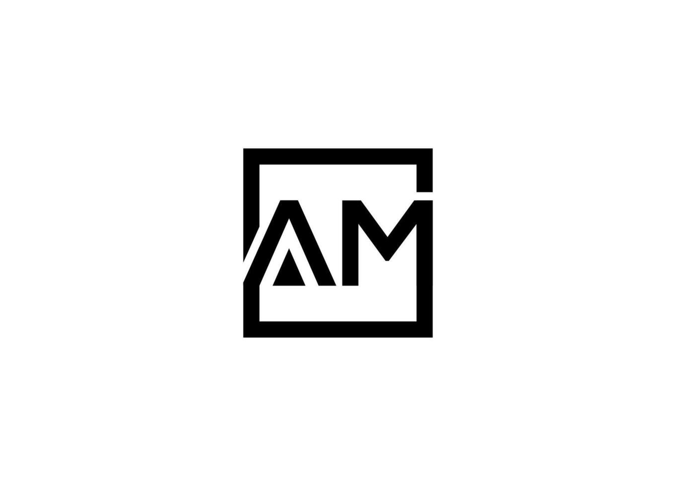 AM modern letter logo design with icon template vector