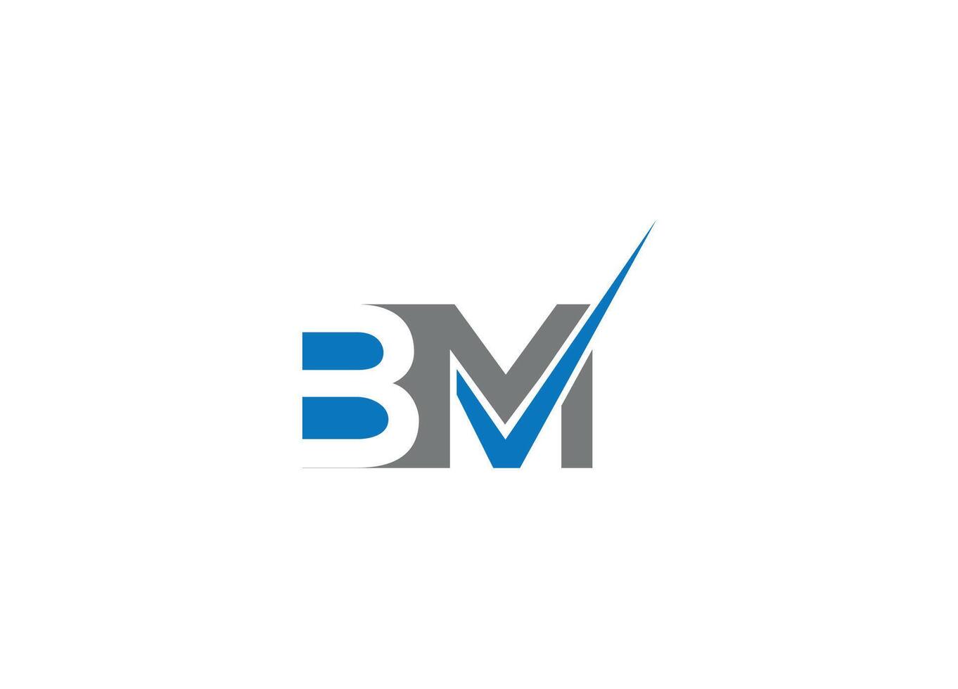 BM letter logo design with icon template vector