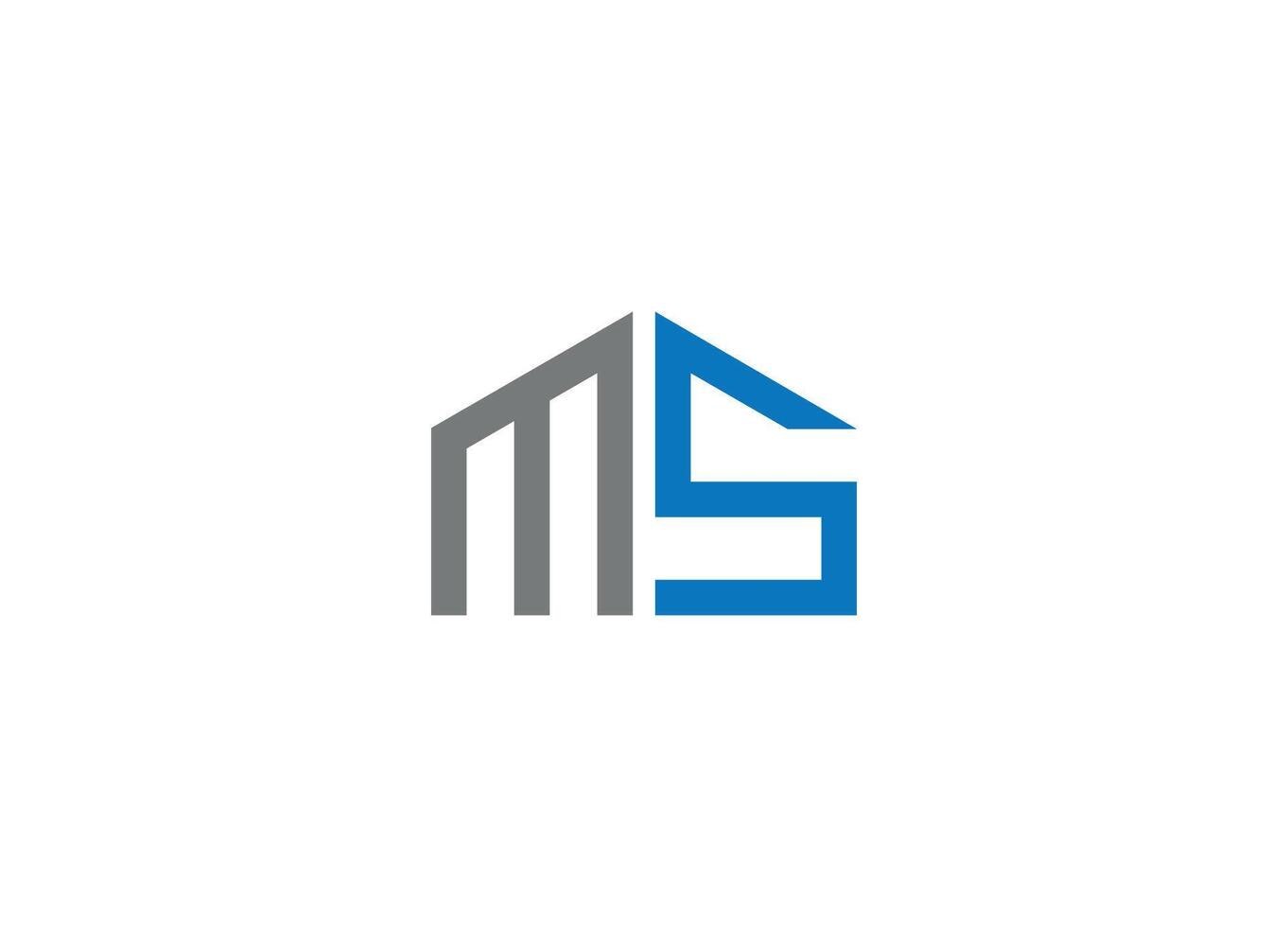 MS letter logo design with icon template vector
