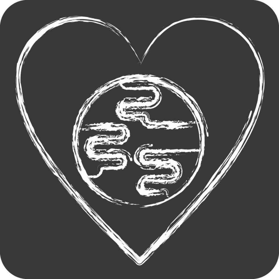 Icon World Love. related to World Peace symbol. chalk Style. design editable vector
