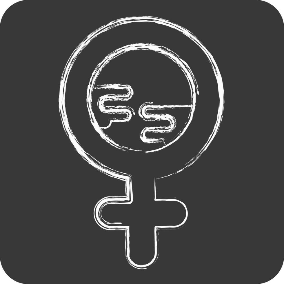 Icon Female. related to World Peace symbol. chalk Style. design editable vector