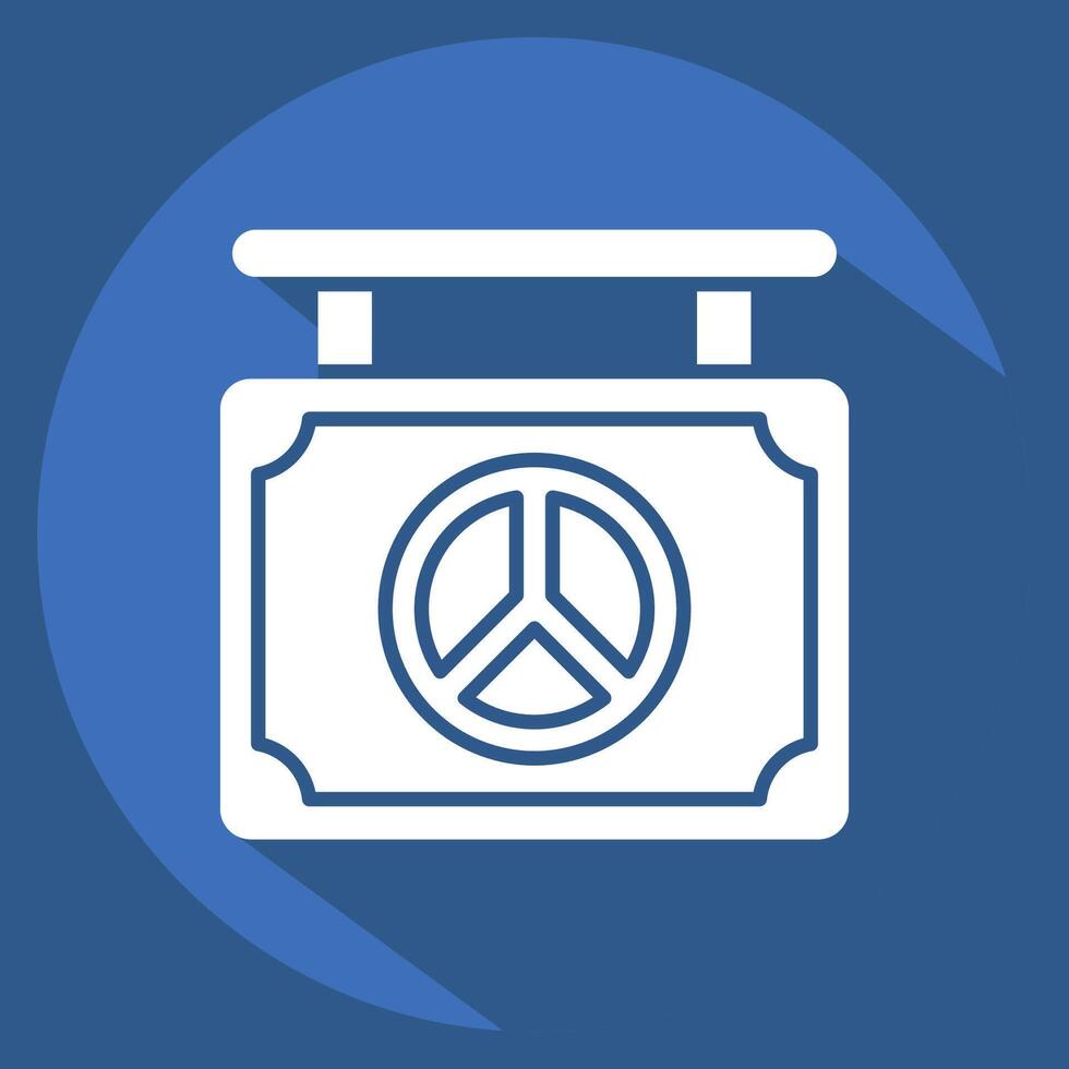 Icon World Peace Board. related to World Peace symbol. long shadow style. design editable vector