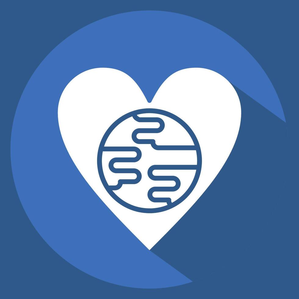 Icon World Love. related to World Peace symbol. long shadow style. design editable vector