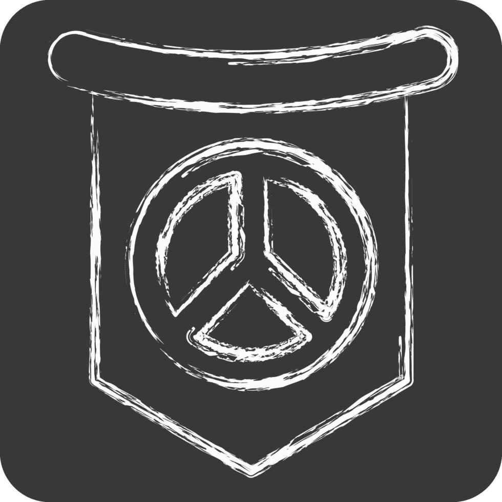 Icon World Peace Flag. related to World Peace symbol. chalk Style. design editable vector