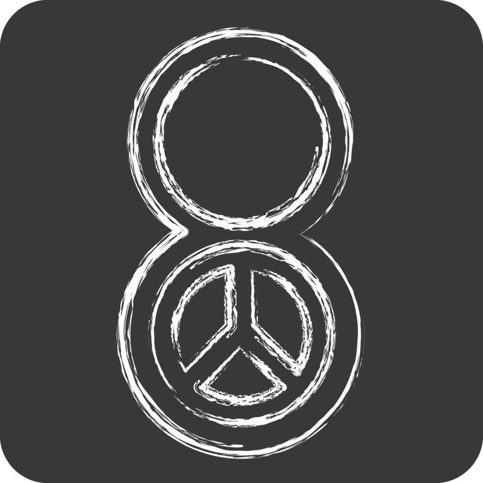 Icon Womens Day. related to World Peace symbol. chalk Style. design editable vector
