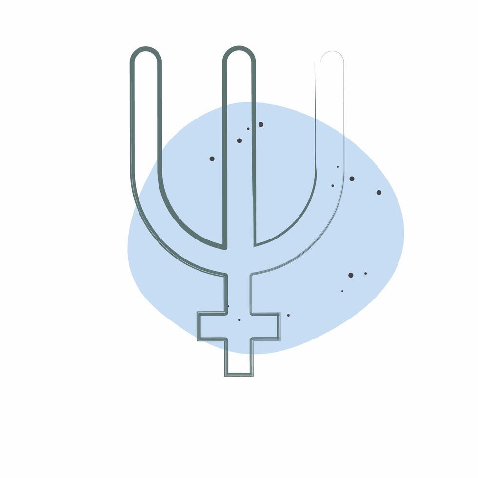 Icon Neptune. related to Astrology symbol. Color Spot Style. design editable vector