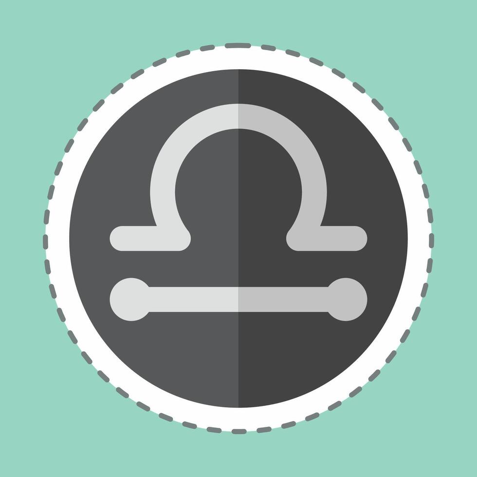 Sticker line cut Libra. related to Astrology symbol. design editable vector