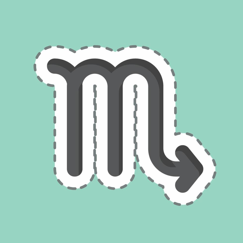 Sticker line cut Scorpio. related to Astrology symbol. design editable vector
