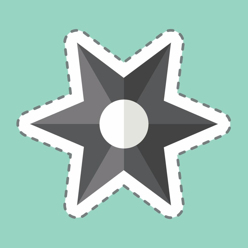 Sticker line cut Star Astrology. related to Astrology symbol. design editable vector