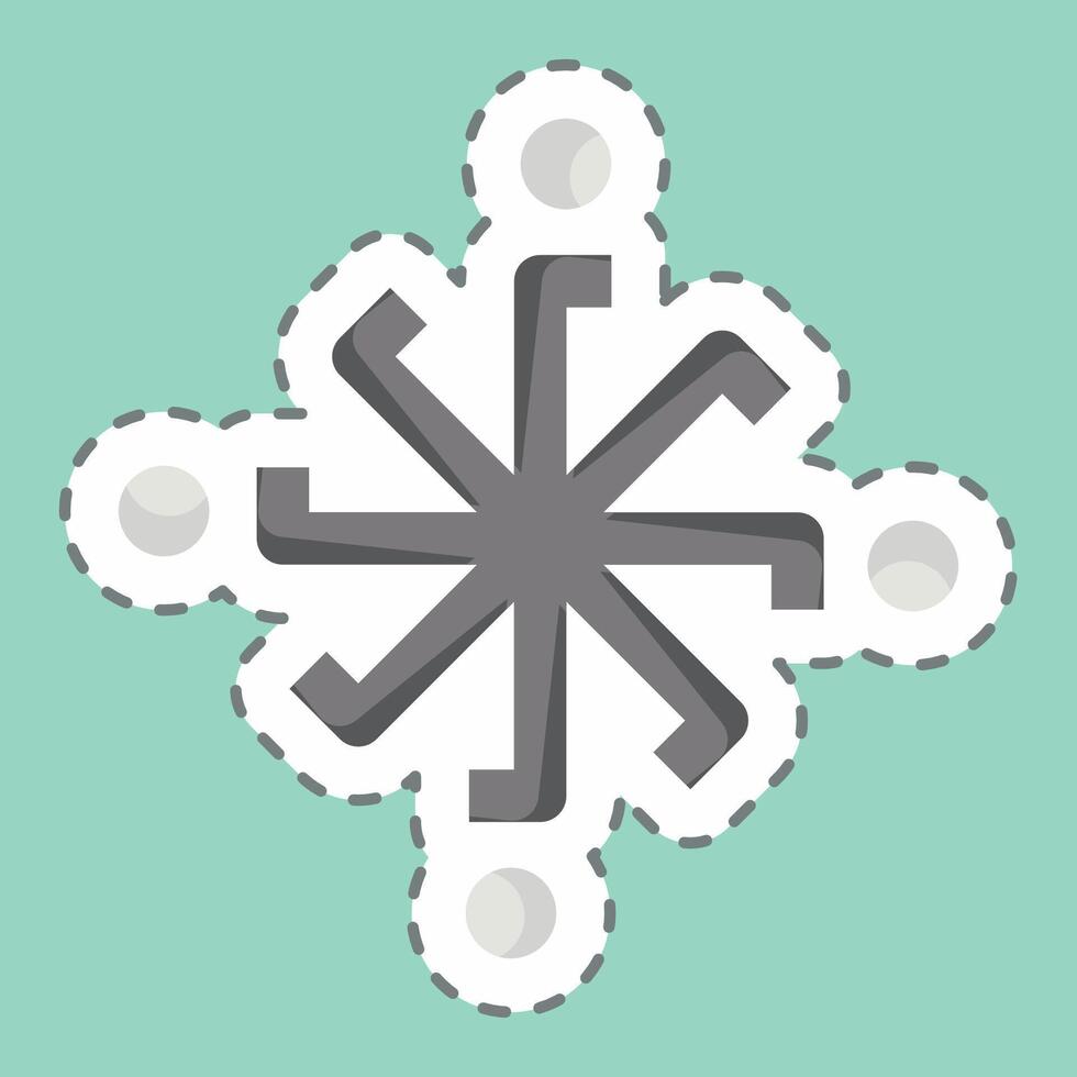 Sticker line cut Symbol Astrology. related to Astrology symbol. design editable vector