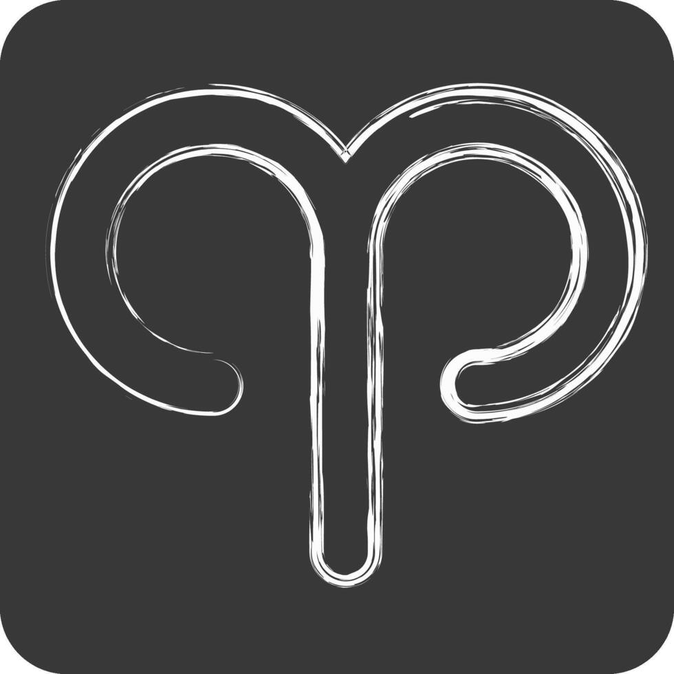 Icon Aries. related to Astrology symbol. chalk Style. design editable vector