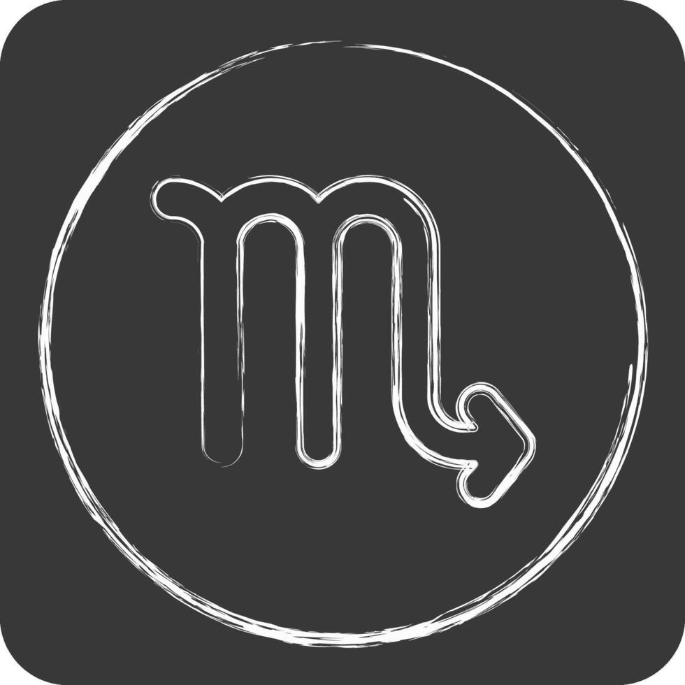 Icon Astrology Sign. related to Astrology symbol. chalk Style. design editable vector
