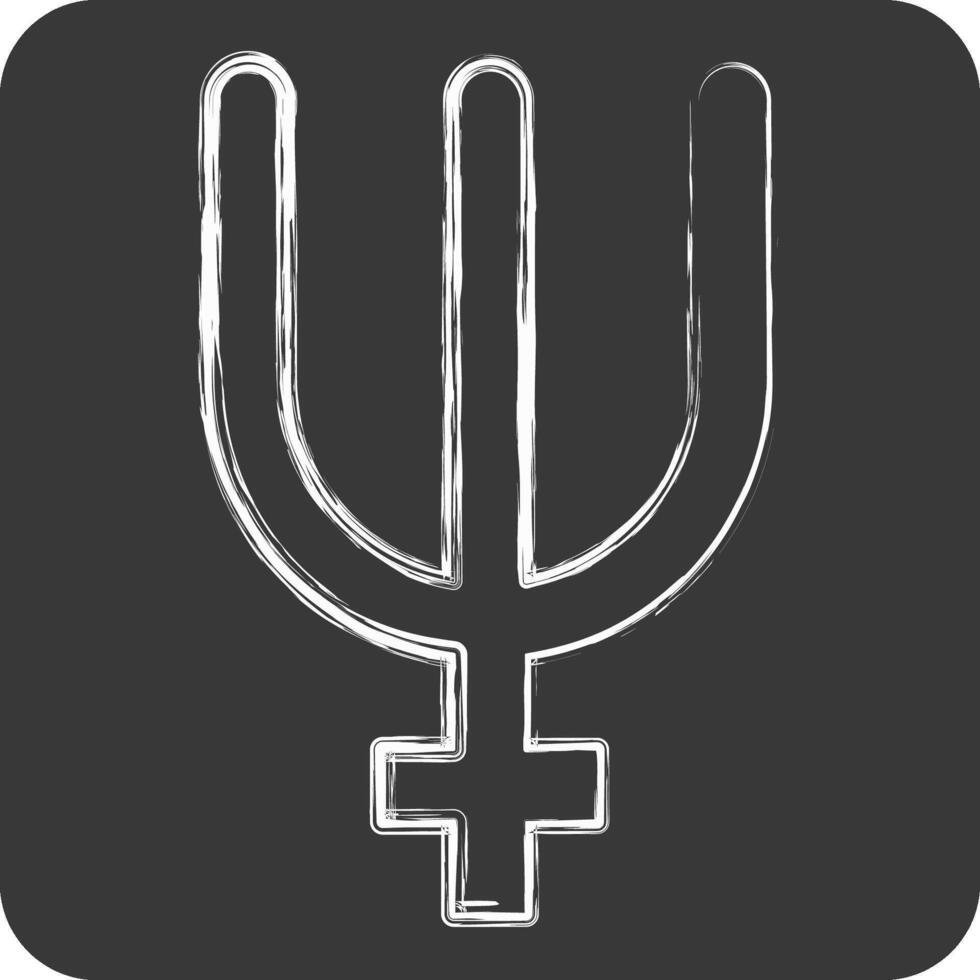 Icon Neptune. related to Astrology symbol. chalk Style. design editable vector