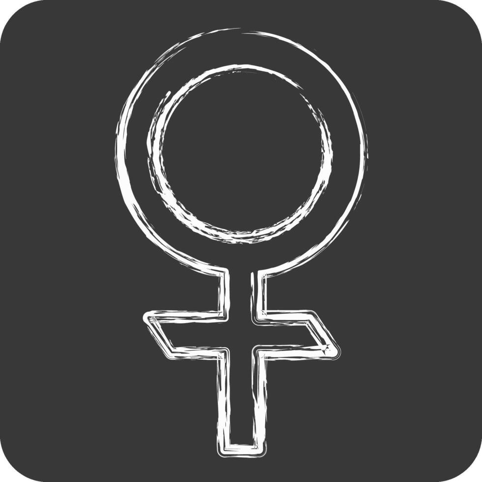 Icon Venus Astrology. related to Astrology symbol. chalk Style. design editable vector