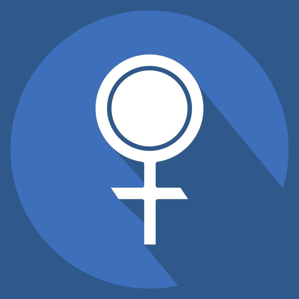 Icon Venus Astrology. related to Astrology symbol. long shadow style. design editable vector
