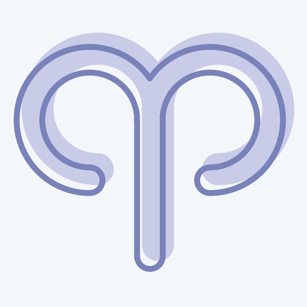 Icon Aries. related to Astrology symbol. two tone style. design editable vector
