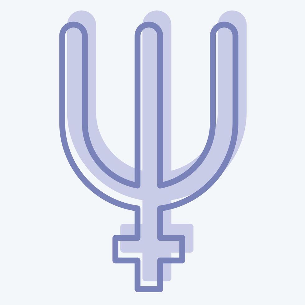 Icon Neptune. related to Astrology symbol. two tone style. design editable vector