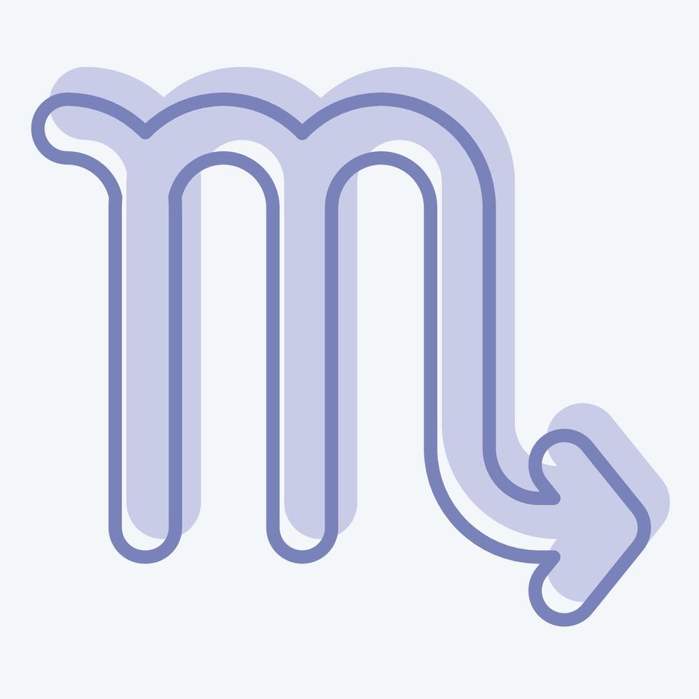 Icon Scorpio. related to Astrology symbol. two tone style. design editable vector
