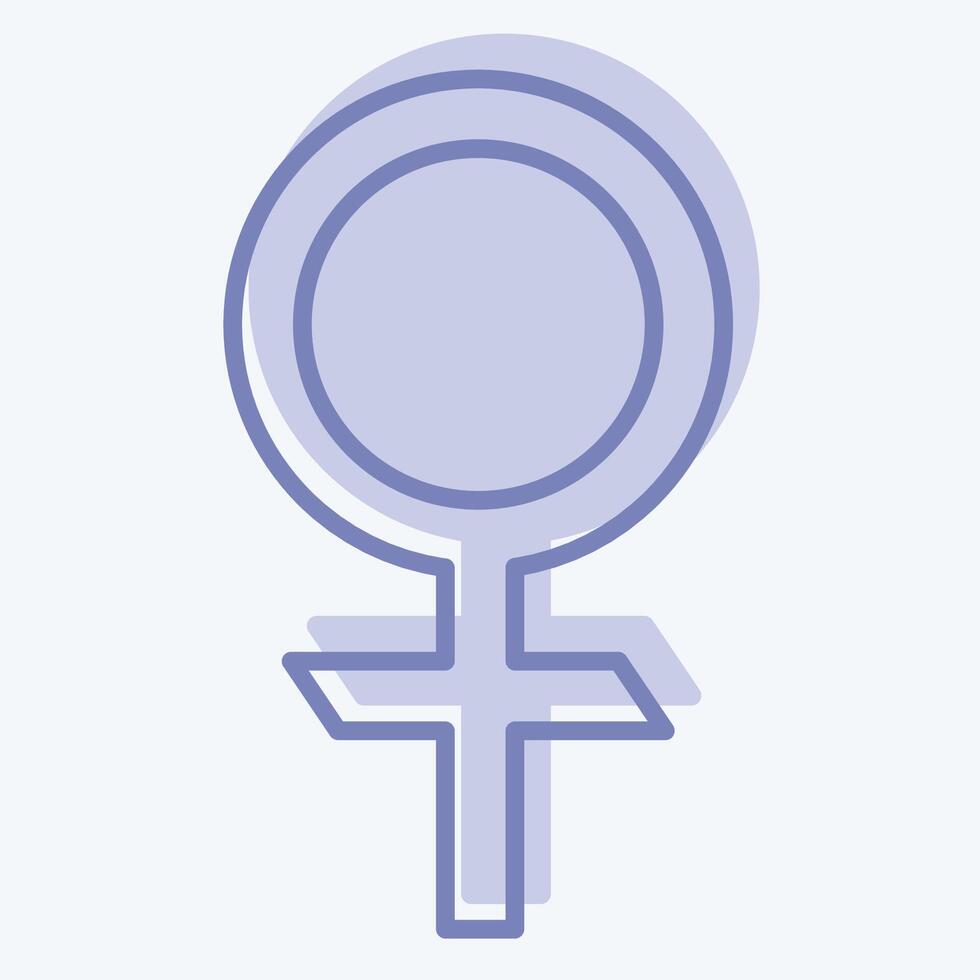 Icon Venus Astrology. related to Astrology symbol. two tone style. design editable vector