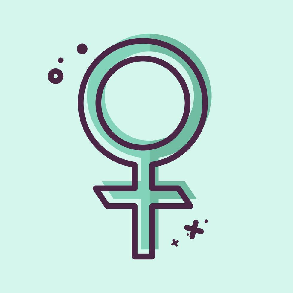 Icon Venus Astrology. related to Astrology symbol. MBE style. design editable vector