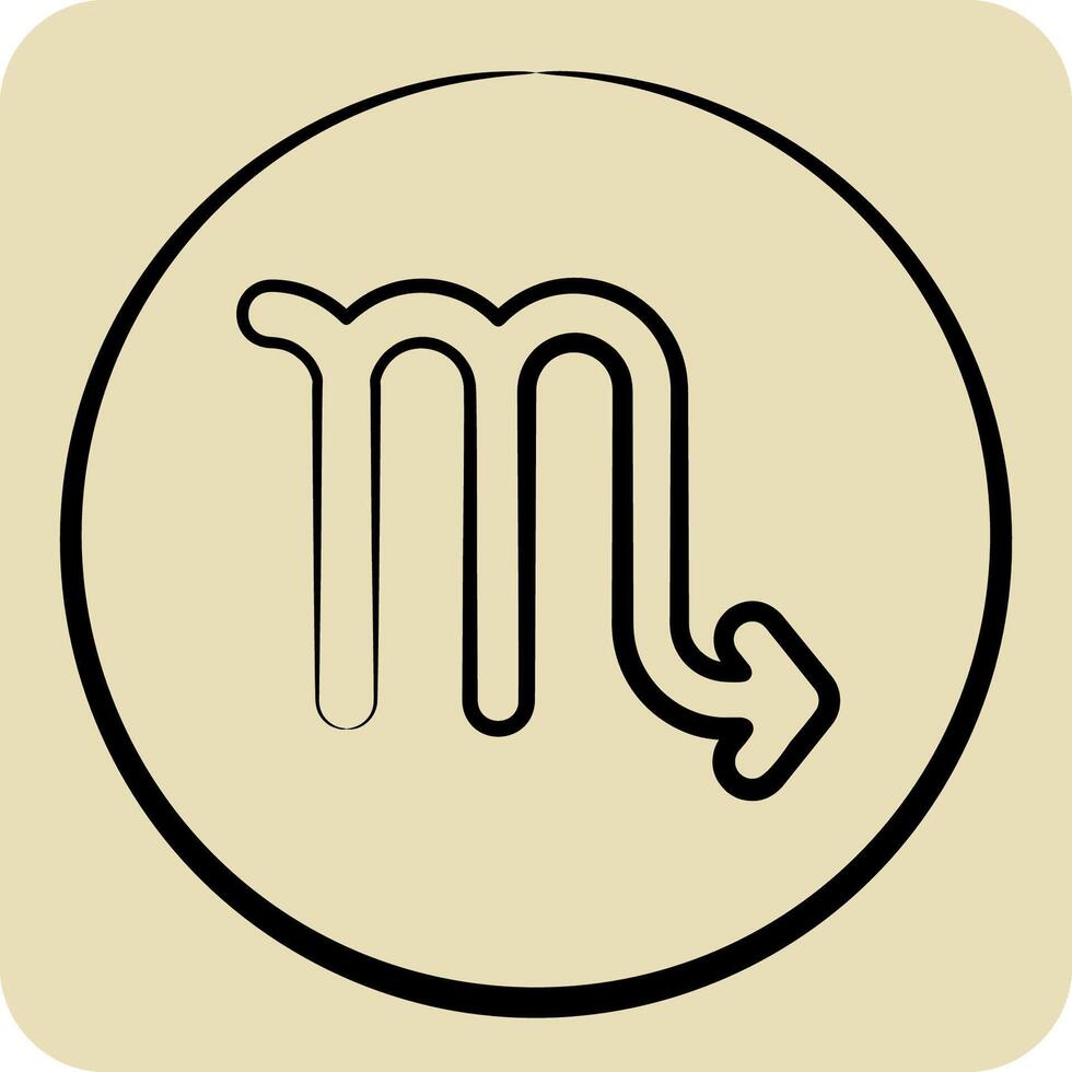 Icon Astrology Sign. related to Astrology symbol. hand drawn style. design editable vector