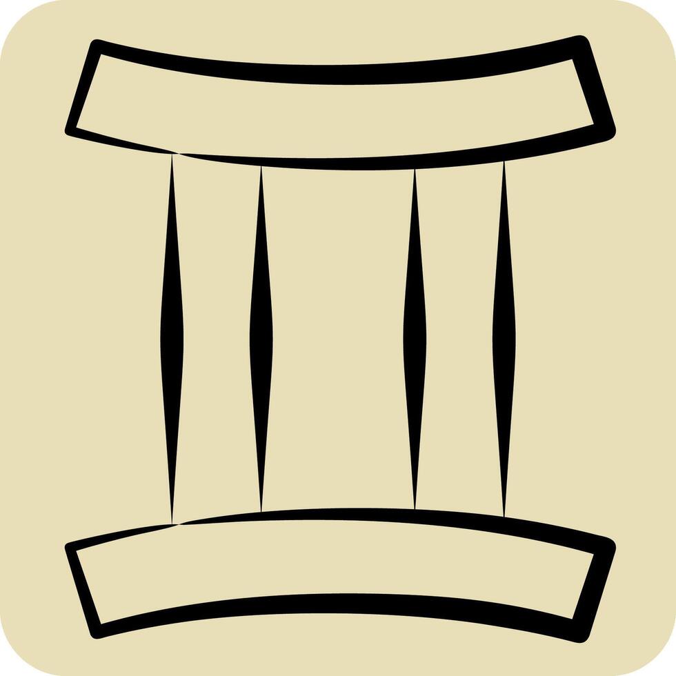Icon Gemini. related to Astrology symbol. hand drawn style. design editable vector