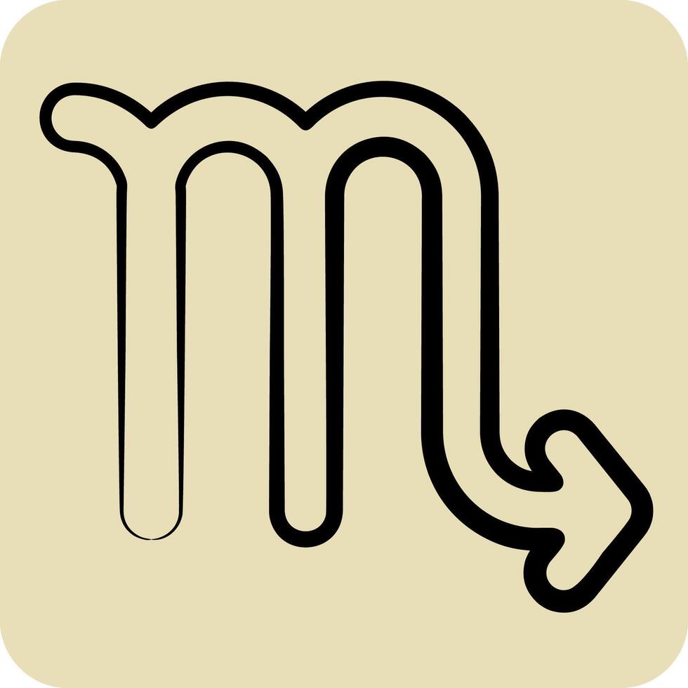 Icon Scorpio. related to Astrology symbol. hand drawn style. design editable vector