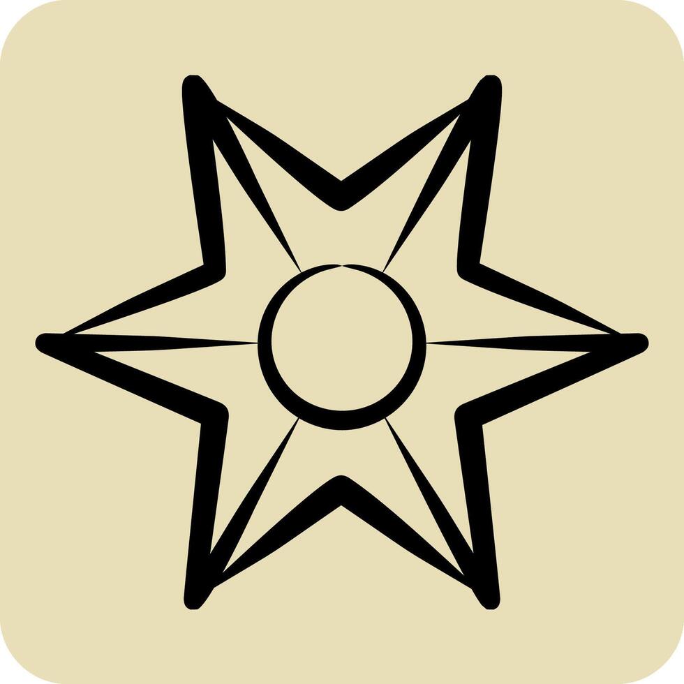 Icon Star Astrology. related to Astrology symbol. hand drawn style. design editable vector
