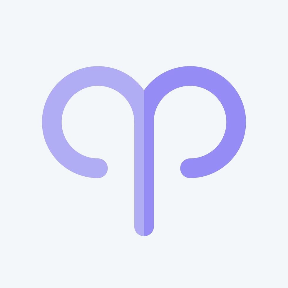 Icon Aries. related to Astrology symbol. flat style. design editable vector
