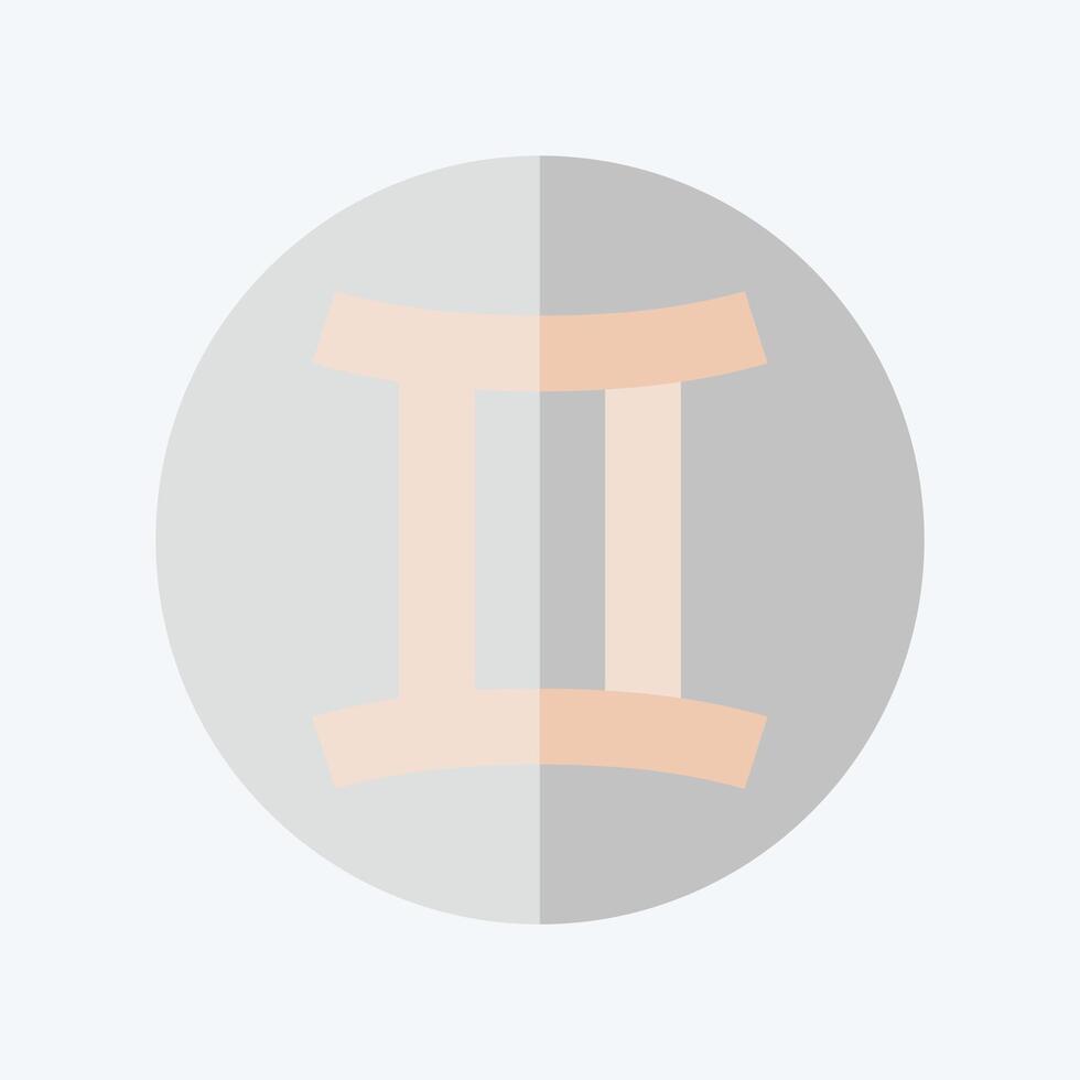 Icon Astrology Gemini. related to Astrology symbol. flat style. design editable vector
