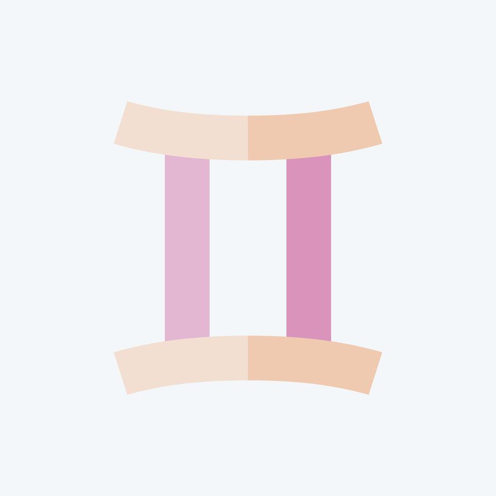 Icon Gemini. related to Astrology symbol. flat style. design editable vector