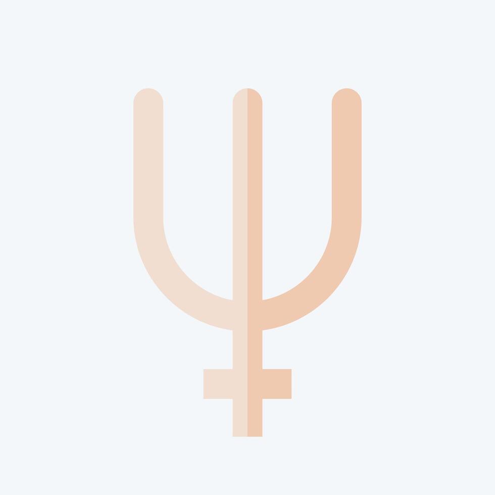 Icon Neptune. related to Astrology symbol. flat style. design editable vector