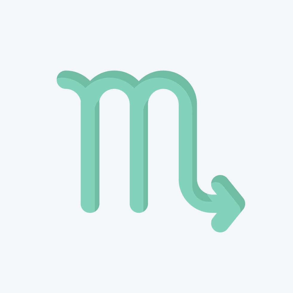 Icon Scorpio. related to Astrology symbol. flat style. design editable vector