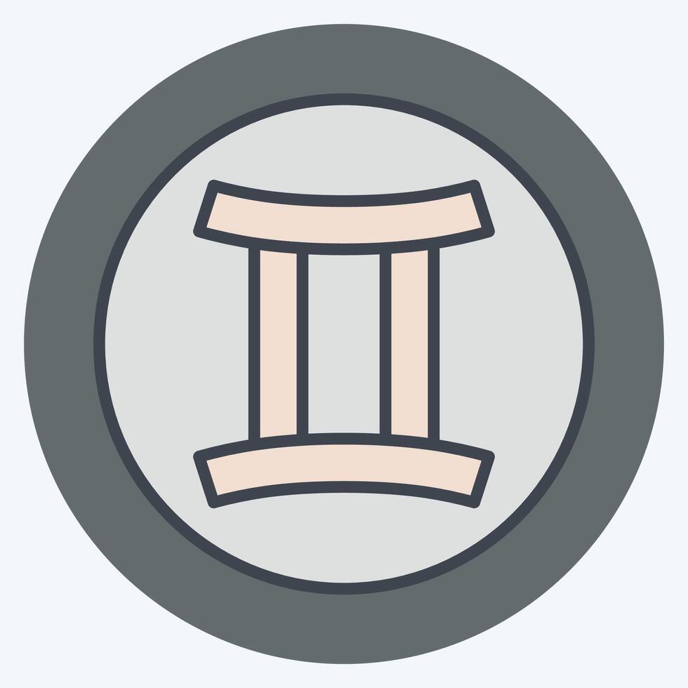 Icon Astrology Gemini. related to Astrology symbol. color mate style. design editable vector