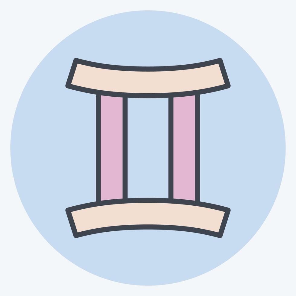 Icon Gemini. related to Astrology symbol. color mate style. design editable vector