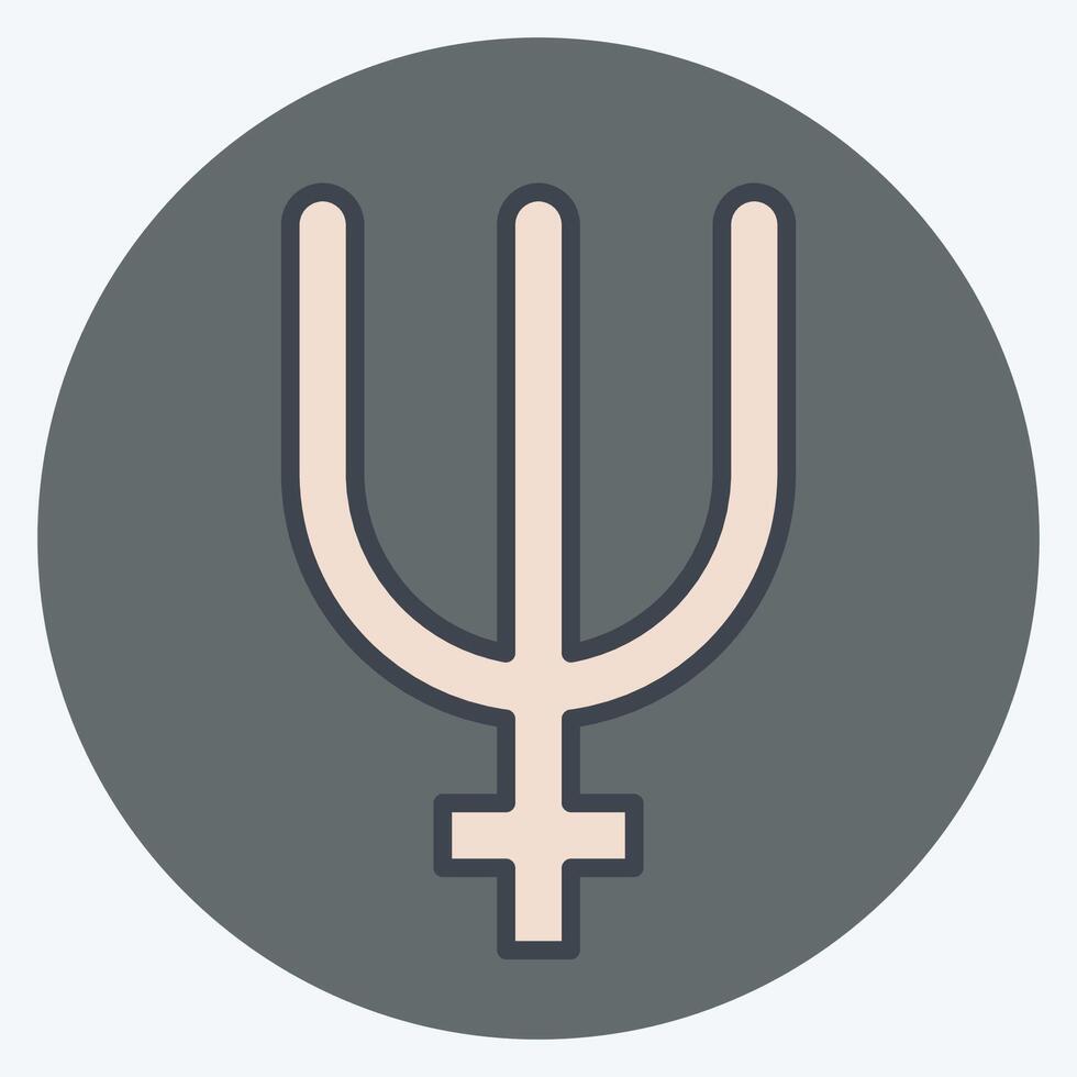 Icon Neptune. related to Astrology symbol. color mate style. design editable vector