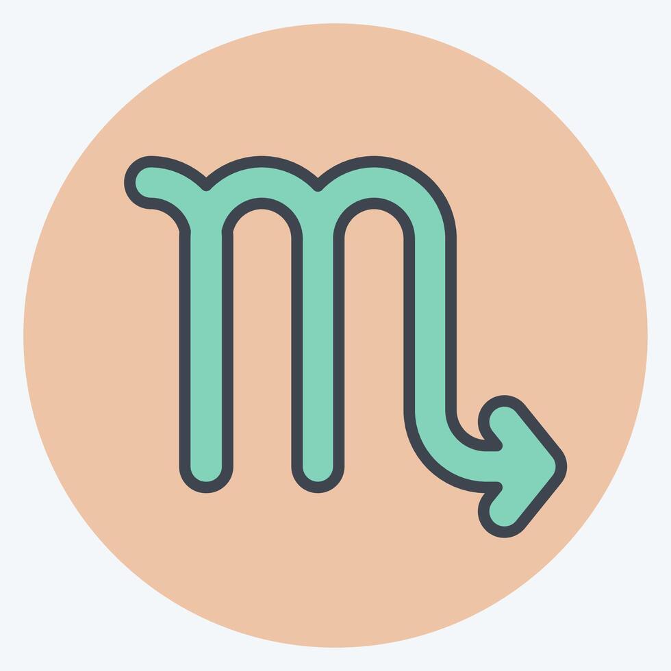 Icon Scorpio. related to Astrology symbol. color mate style. design editable vector